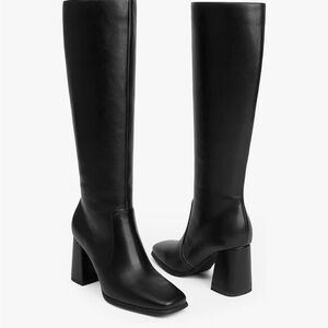 Black Modatope Knee High Boots